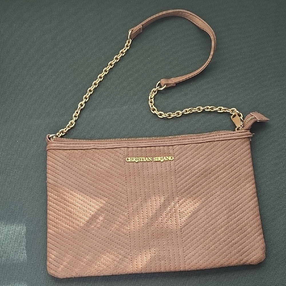 Christian Siriano Tan Quilted Wristlet